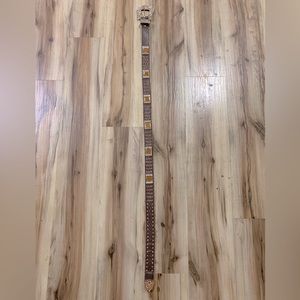 Blinged Brown leather Western Belts